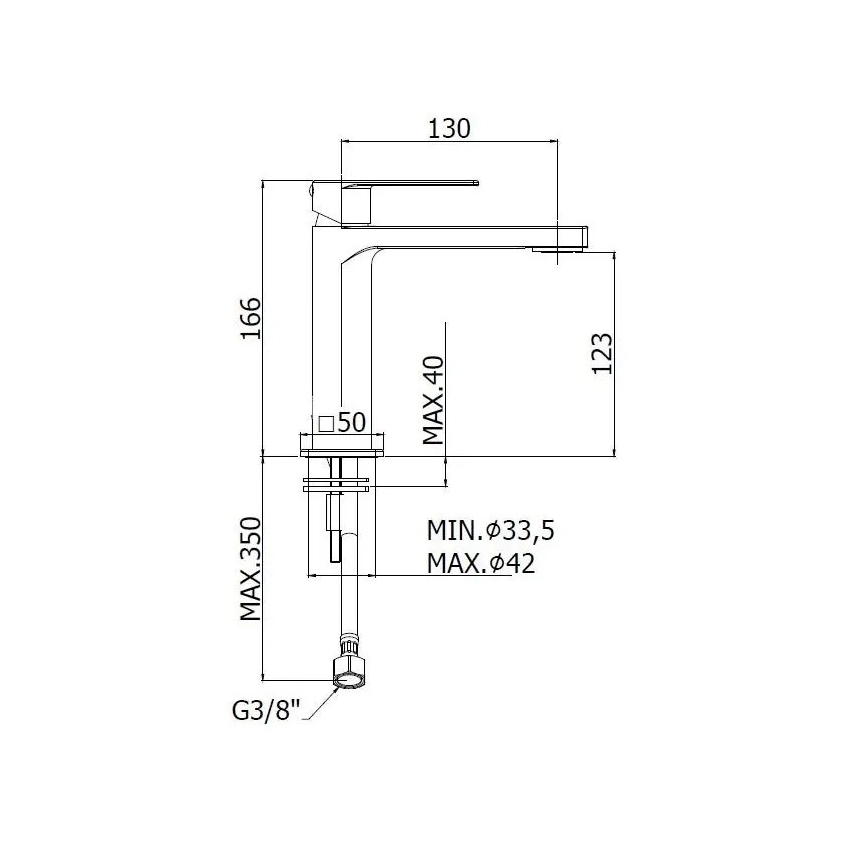 Paffoni - Grifo de lavabo TANGO en acero inoxidable