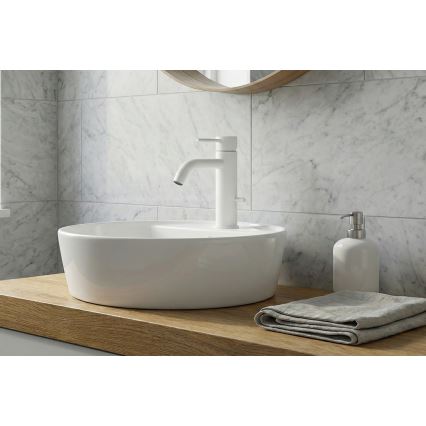Paffoni - Grifo de lavabo + válvula de desagüe LIGHT blanco