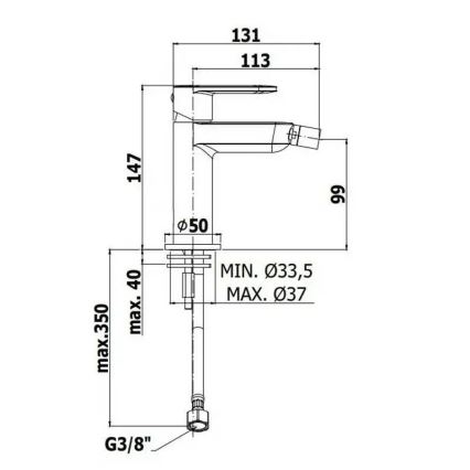 Paffoni - Grifo monomando para bidé CANDY, cromo brillante