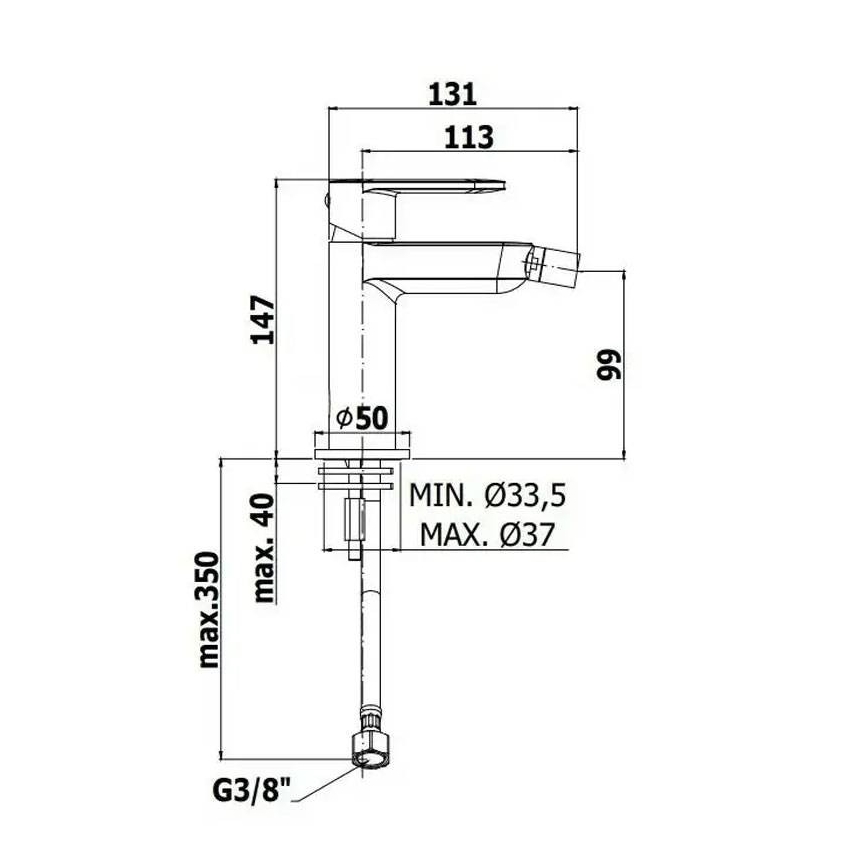 Paffoni - Grifo monomando para bidé CANDY, cromo brillante