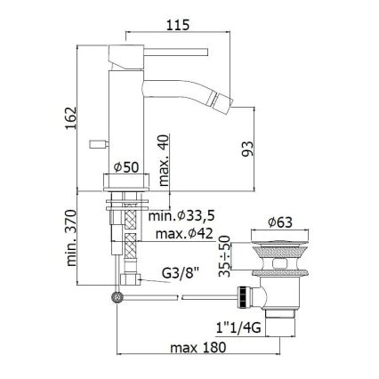 Paffoni - Grifo para bidé con válvula de desagüe LIGHT, oro cepillado