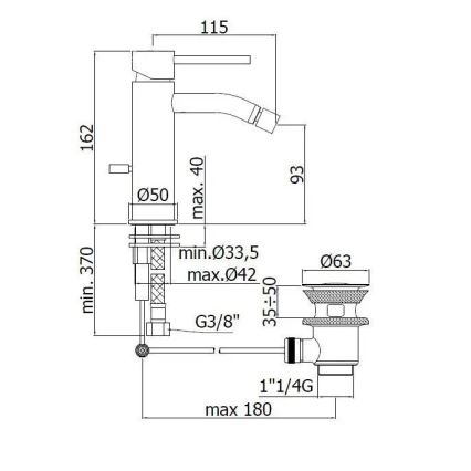 Paffoni - Grifo para bidé LIGHT, cromo brillante
