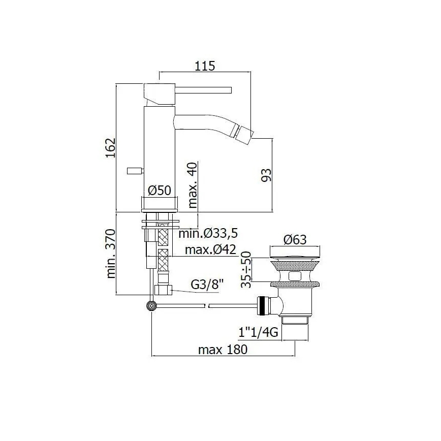 Paffoni - Grifo para bidé LIGHT, cromo brillante