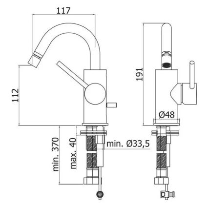 Paffoni - Grifo para bidé LIGHT negro