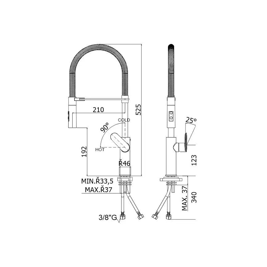 Paffoni - Grifo para fregadero con alcachofa extraíble CANDY 52,5 cm, cromo brillante