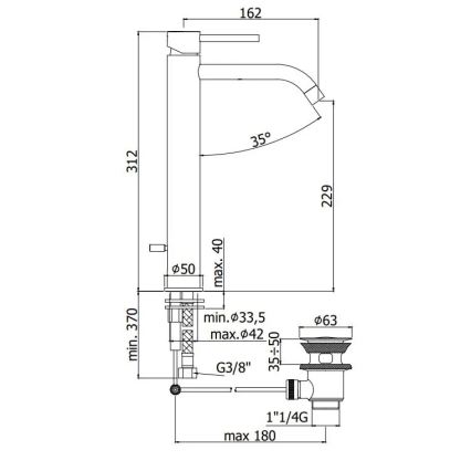 Paffoni - Grifo para lavabo + desagüe LIGHT oro cepillado