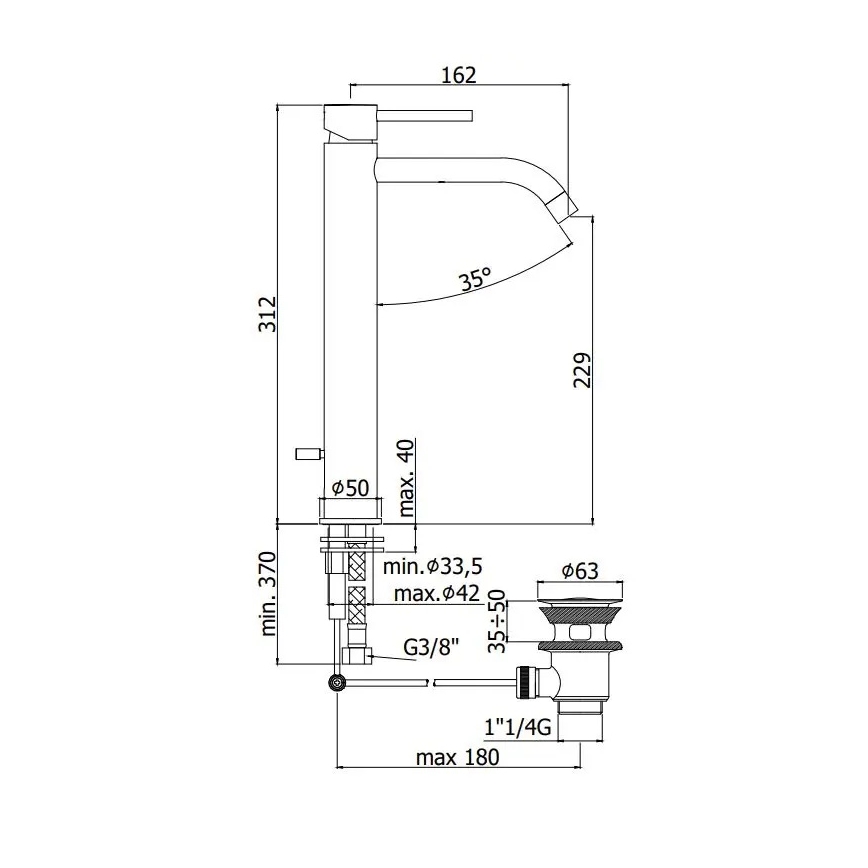 Paffoni - Grifo para lavabo + desagüe LIGHT oro cepillado
