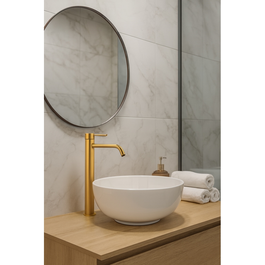Paffoni - Grifo para lavabo LIGHT EXCLUSIVE en oro cepillado