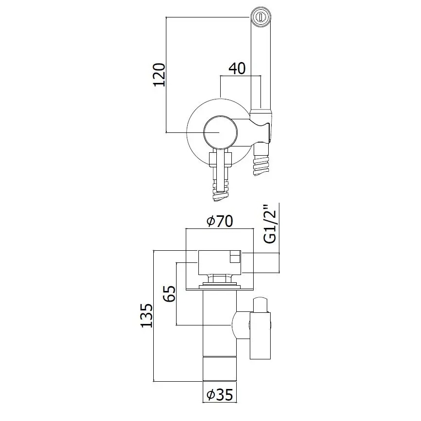 Paffoni - Conjunto mural con rociador manual para bidé, para instalación empotrada RINGO WEST, blanco