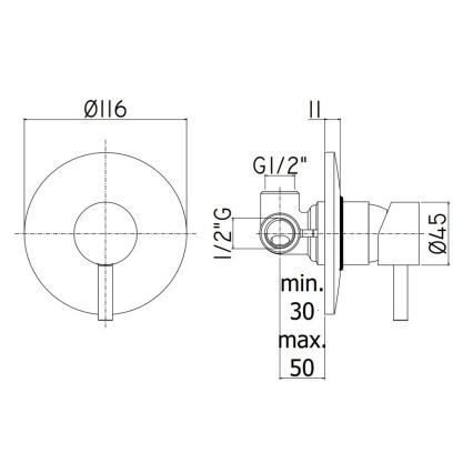 Paffoni - Mezclador de ducha empotrado LIGHT, cromo mate