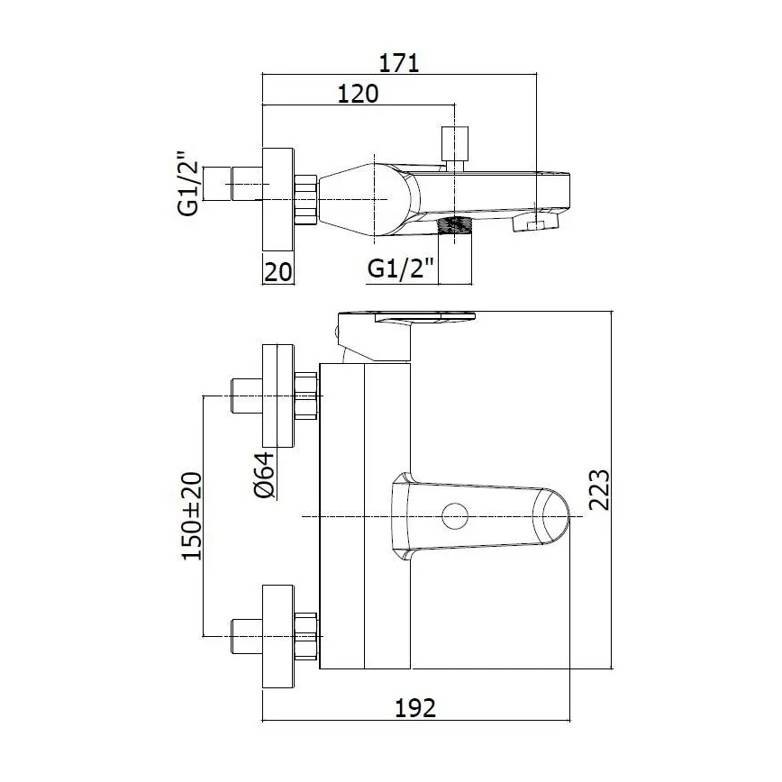 Paffoni - Set de bañera con grifo CANDY, cromo brillante