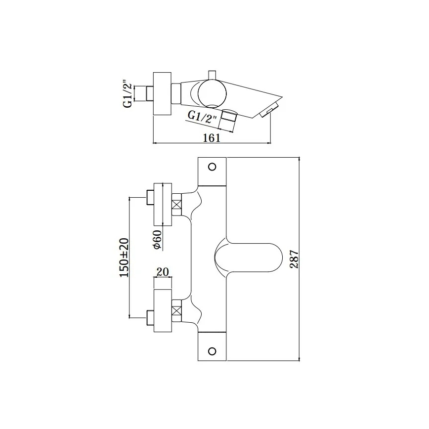 Paffoni - Set de bañera LIGHT cromo brillante