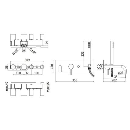 Paffoni - Set de bañera LIGHT negro