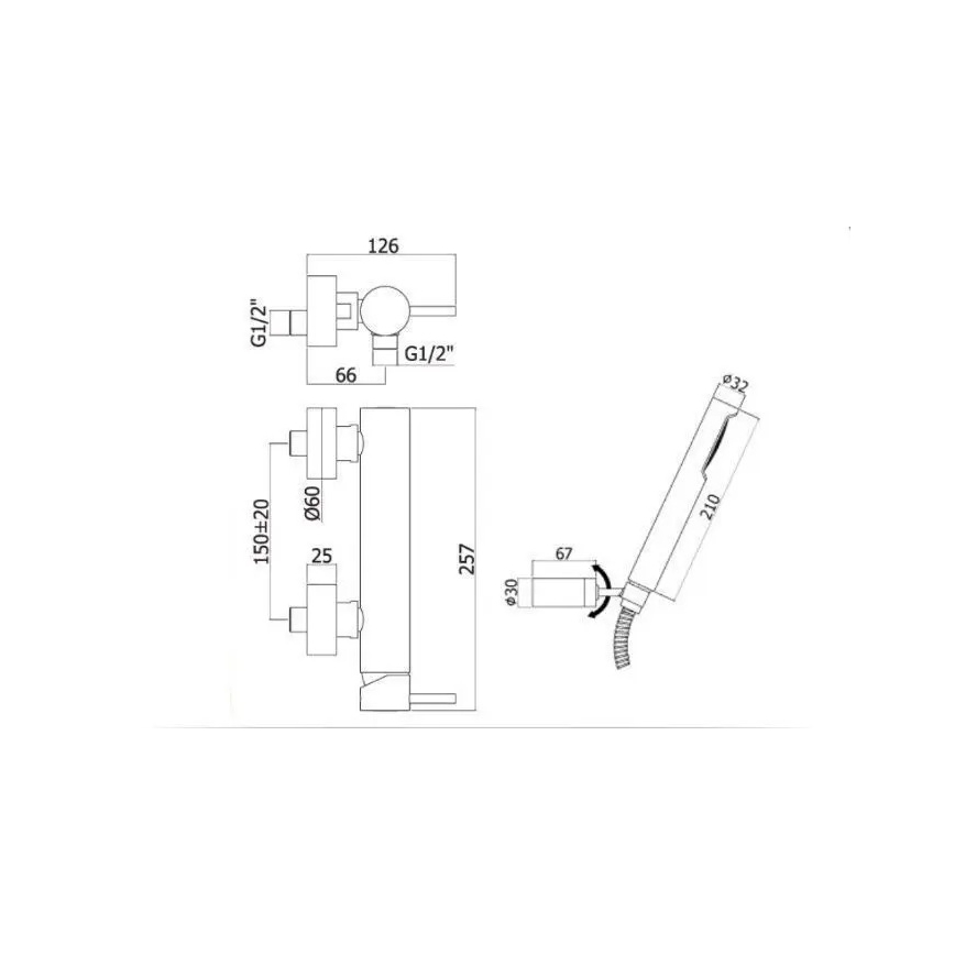 Paffoni - Set de ducha LIGHT con grifo, negro mate