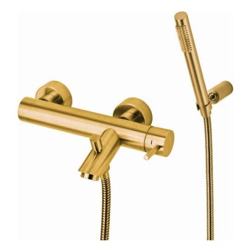 Paffoni - Set para bañera LIGHT con grifo, acabado en oro cepillado