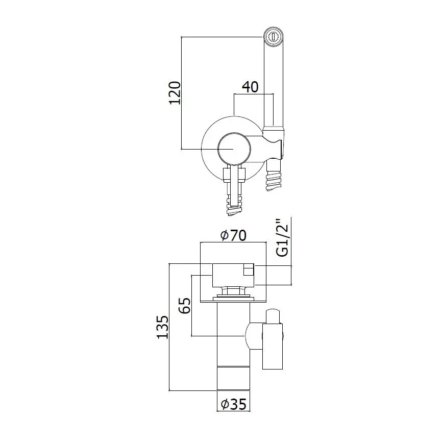 Paffoni - Kit mural con ducha manual de bidé para instalación empotrada, cromo brillante