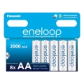 Panasonic - 8 pz Pilas recargables AA Eneloop 2000 mAh