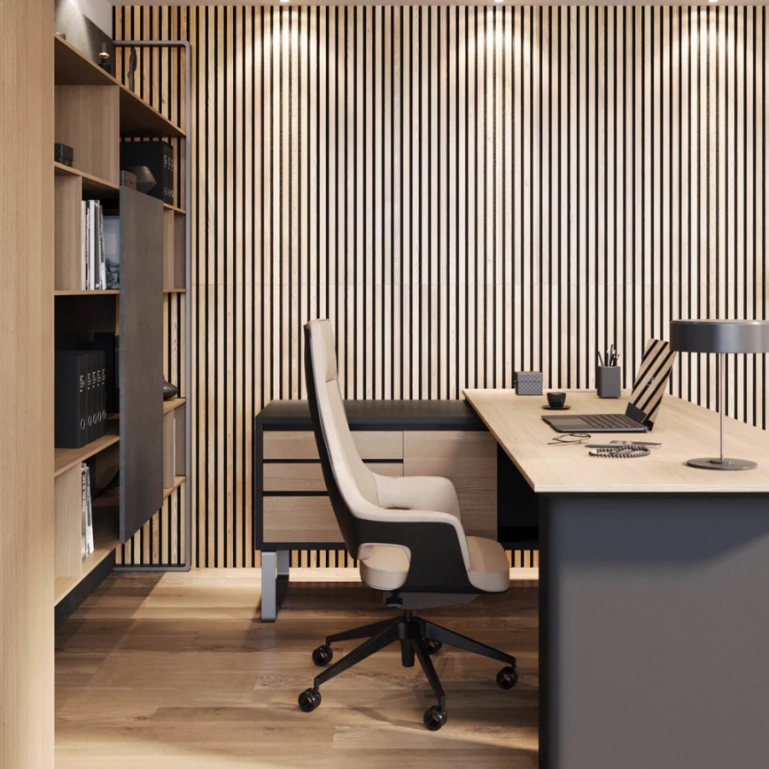 Panel acústico de revestimiento VASALUND 240x52 cm, roble