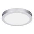 Panel LED 2 en 1 empotrable o de superficie 18W/230V 3000/4000/6000K Ø 22,5 cm IP54 plateado
