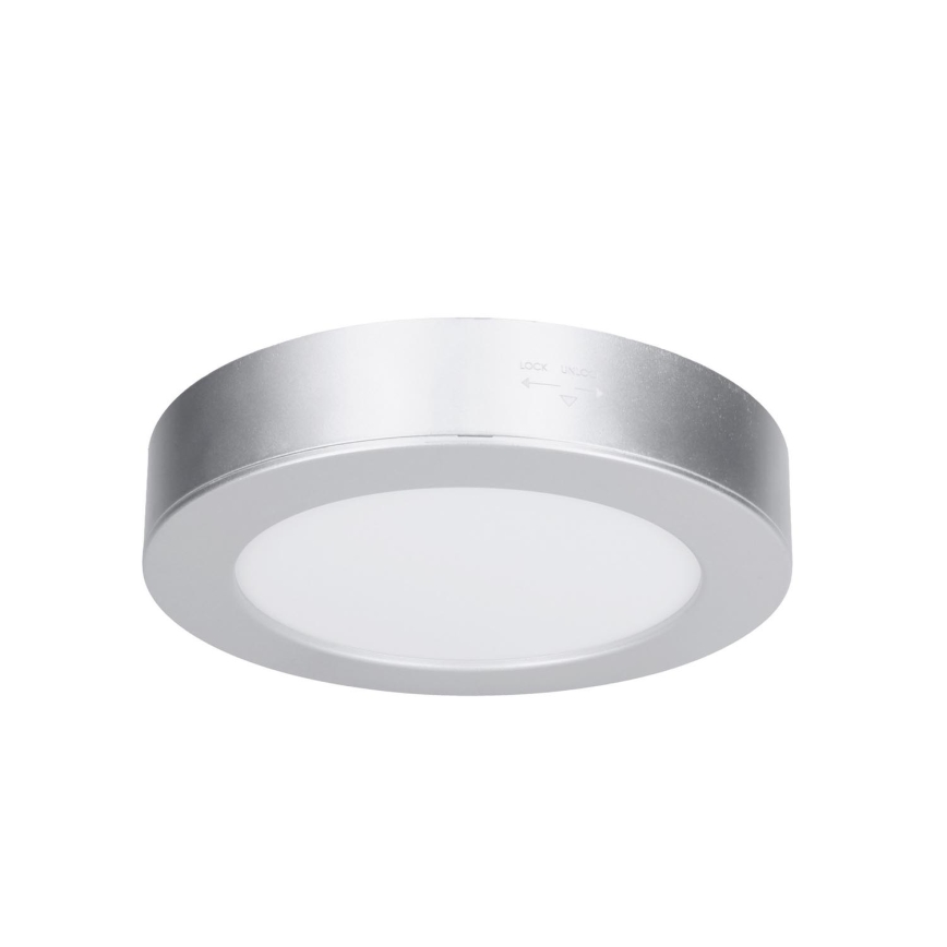Panel LED 2 en 1 para montaje en superficie/empotrado LED/12W/230V 3000/4000/6000K Ø17cm IP54 plateado