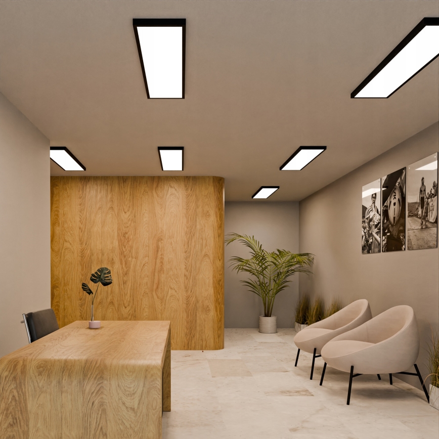 Panel LED de superficie 60W/230V 30x120 cm negro