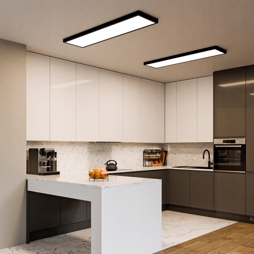 Panel LED de superficie 60W/230V 30x120 cm negro