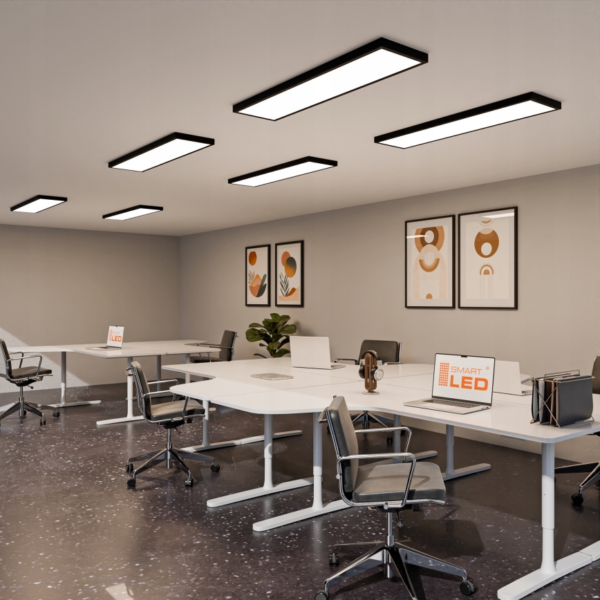 Panel LED de superficie 60W/230V 30x120 cm negro