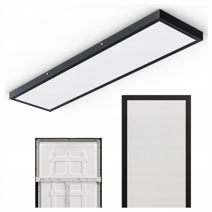 Panel LED de superficie 60W/230V 30x120 cm negro