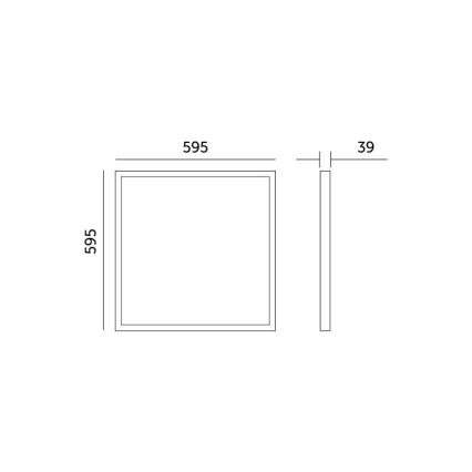 Panel LED de superficie BRISBANE LED/36W/230V 4000K 59,5x59,5 cm negro