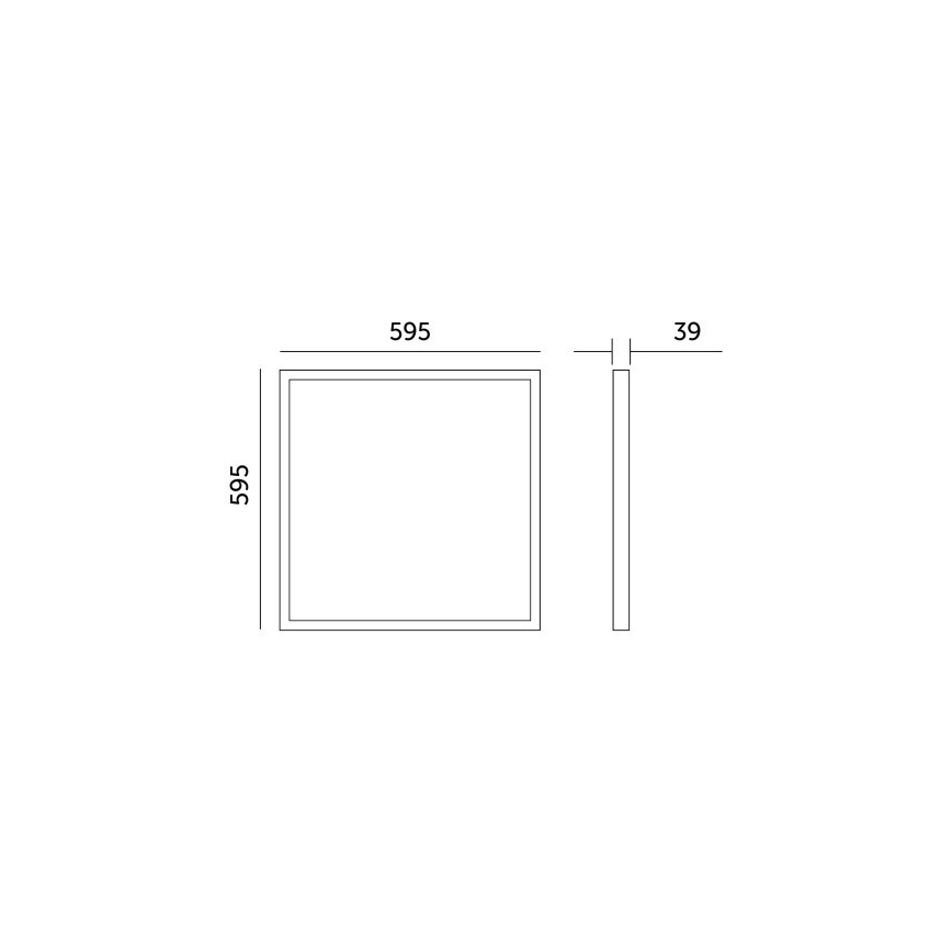 Panel LED de superficie BRISBANE LED/36W/230V 4000K 59,5x59,5 cm negro