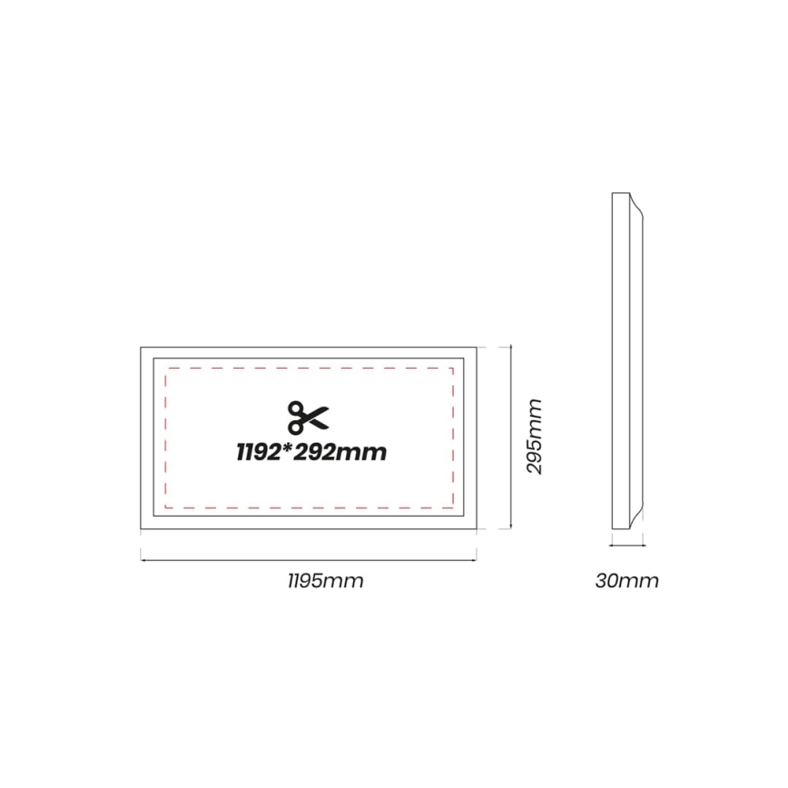 Panel LED empotrado LED/40W/230V 4000K 120x30 cm