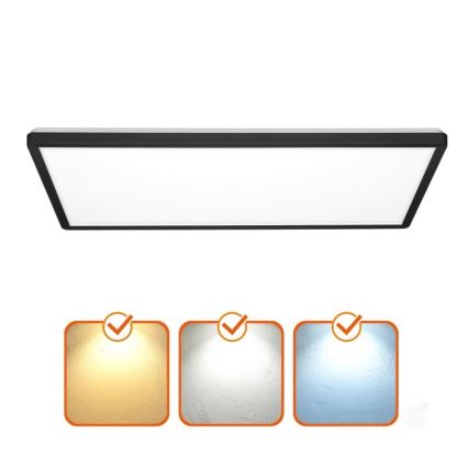 Panel LED de superficie NIVERA LED/32W/230V IP54 3000/4000/6000K 29,5x59,5 cm negro