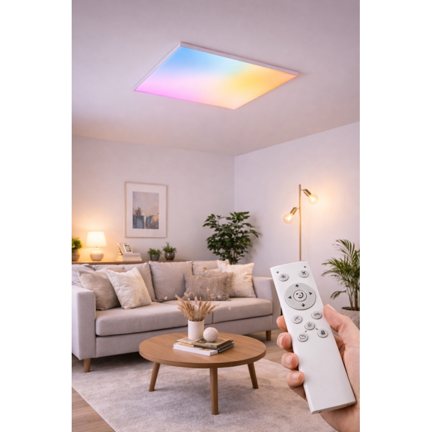 Panel LED RGBW regulable para montaje en superficie LED/24W/230V 2700-6500K blanco + mando a distancia