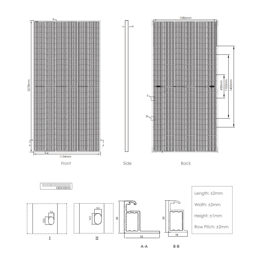 Panel solar fotovoltaico JINKO 530Wp IP68 Half Cut bifacial