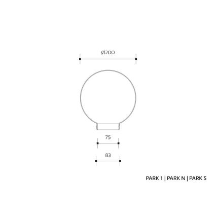 Pantalla de recambio para aplique PARK E27 diá. 20 cm prismático