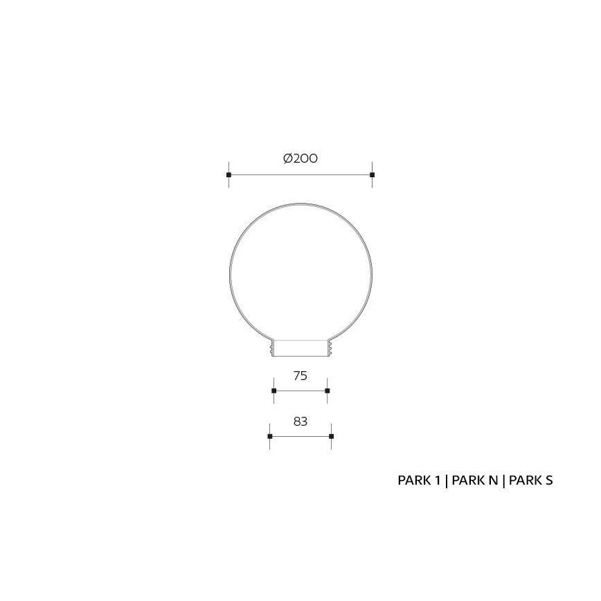 Pantalla de recambio para aplique PARK E27 diá. 20 cm prismático