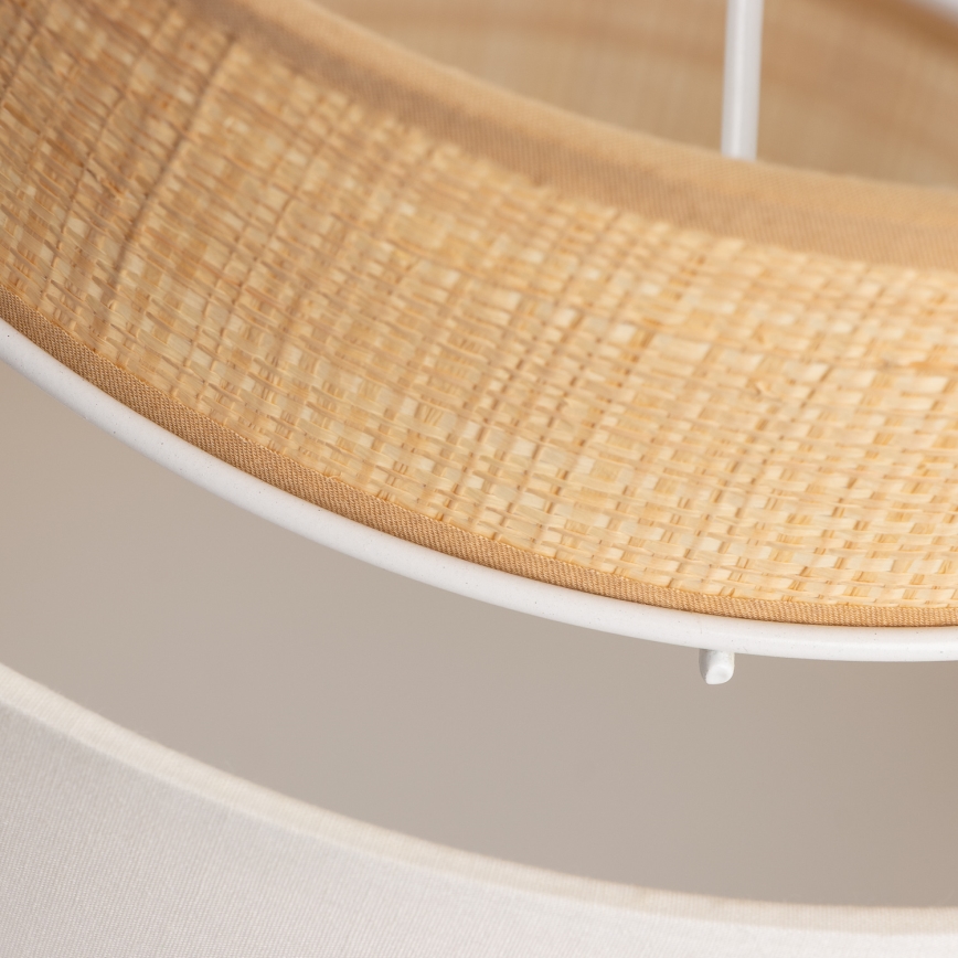 Pantalla universal KERIA Ø 30 cm beige/blanca