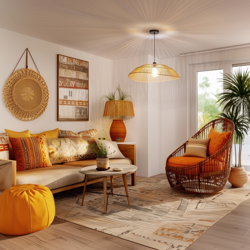 Pantalla universal KERIA Ø 70 cm marrón