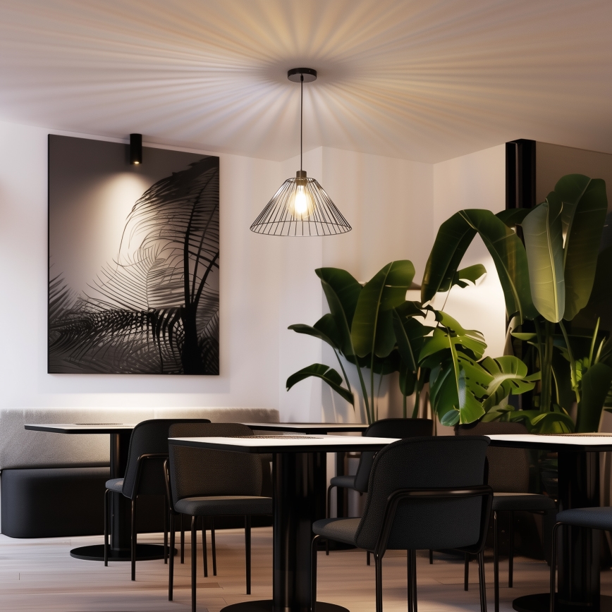 Pantalla universal para lámpara CURITIBA, diámetro 45 cm, negra