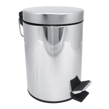 Papelera 17x25,5 cm, acero inoxidable, color plateado