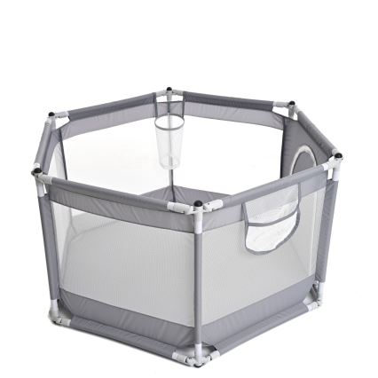 Parque de juegos de 120 cm gris