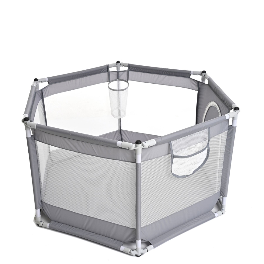 Parque de juegos de 120 cm gris