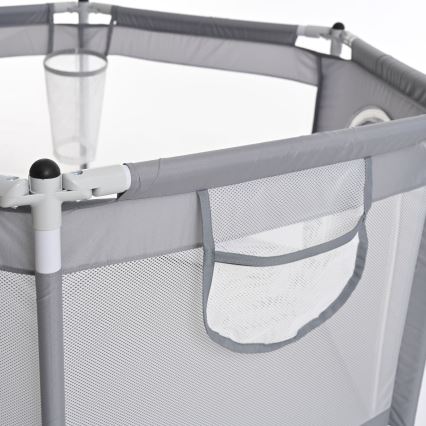 Parque de juegos de 120 cm gris
