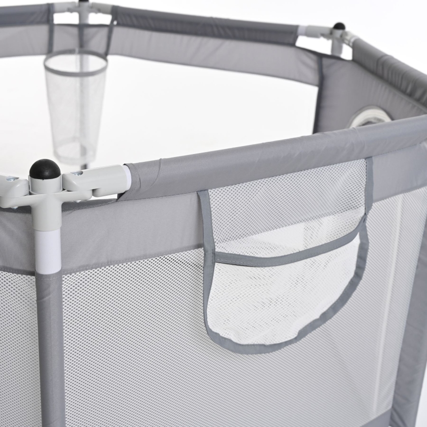 Parque de juegos de 120 cm gris