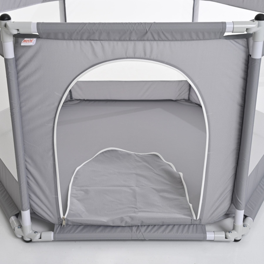 Parque de juegos de 120 cm gris