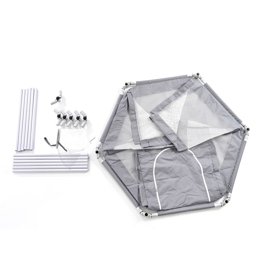 Parque de juegos de 120 cm gris