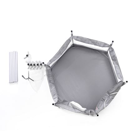 Parque de juegos de 120 cm gris