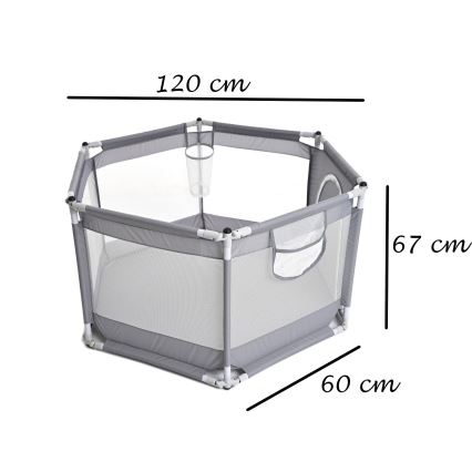 Parque de juegos de 120 cm gris