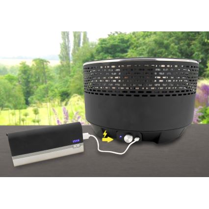 Parrilla de carbón de mesa 4xAA/USB negro