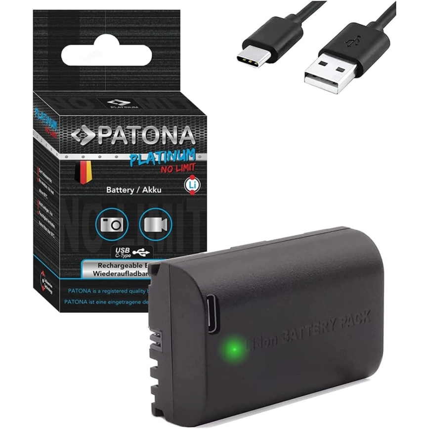 PATONA - Acumulador Canon LP-E6NH 2600mAh Li-Ion Platinum USB-C